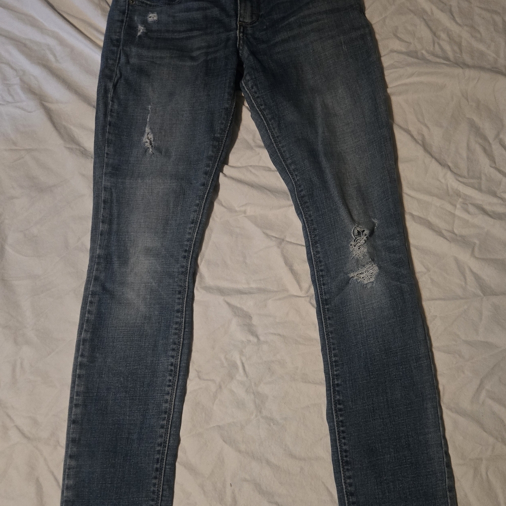 Lucky Brand Women's Skinny Jeans - Medium Blue Distressed